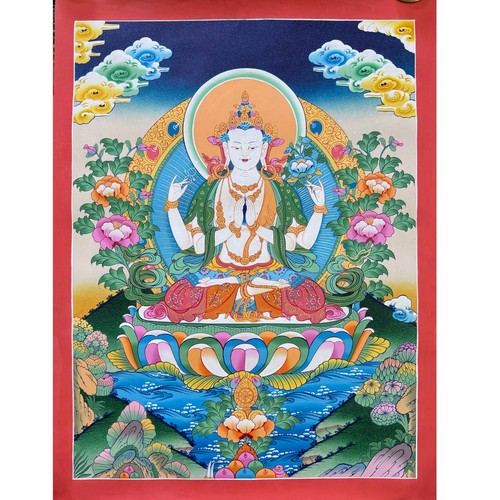 Quadro chenrezig thangka - chenrezig,