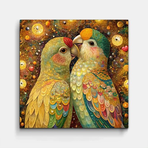 Quadro pappagallo oro giallo