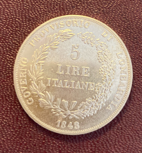 Moneta lire italiane - italiane, 1848
