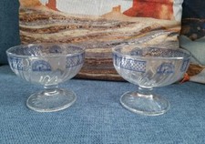 Vintage Coppia Vetro Coppe Coppette coppetta Gelato Sammontana Italy