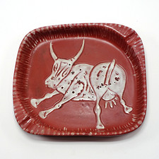 Vassoietto vintage in ceramica era Midcentury Italy con Mucca stile Petucco Nove