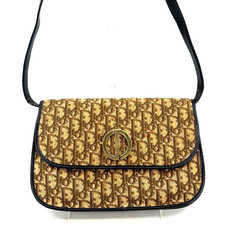 Borsa a tracolla Christian Dior Trotter vintage tela marrone autentica 0440