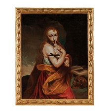Giuseppe Maria Crespi Maddalena Penitente Quadro Antico Dipinto Olio su Tela 700