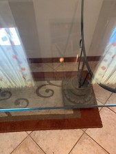 tavolo cristallo 90x150 piedistallo antichi  in pietra e ferro battuto