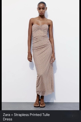 Maxi abito zara marrone blu - abito,