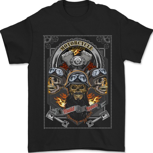 Moto custom biker - custom, teschi