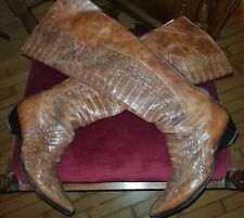 Rari  Vintage Gianni Barbato Stivali Alti coccodrillo alligatore Cuoio