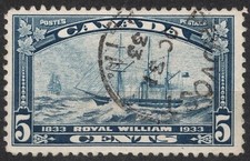 Sn:CA #204 1933 5c CANADA primo attraversamento transatlatino a vapore, centenario