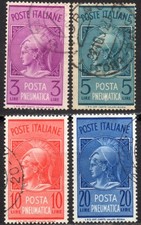 ITALIA 1947/1966 - Posta Pneumatica 18»21 - Usati 3/5/10/20 lire #S#XOU