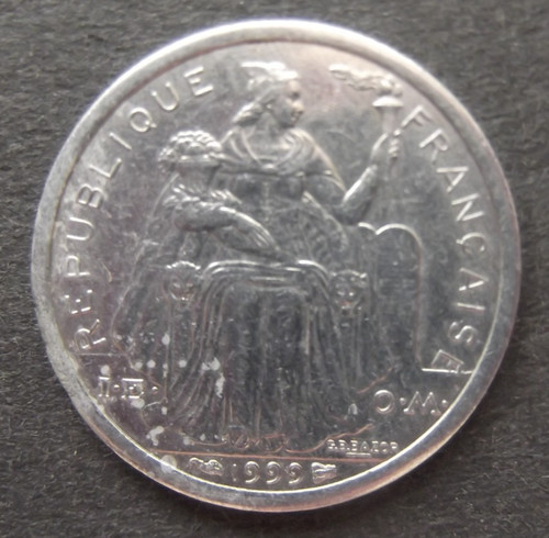 Moneta franco polinesia - da, 1
