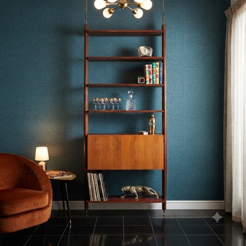 Libreria vintage con vano bar - vintage,