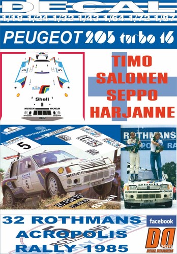Decal peugeot 205 t16 - 205,