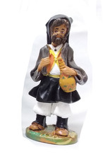 Arte Sarda VECCHIO CERAMICA ARTIGIANALE COSTUME SARDO BOTTIGLIA  15X7 R. CARBONI