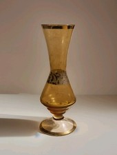VASO IN VETRO AMBRATO CON