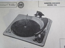 WEBSTER-CHICAGO 106 RECORD