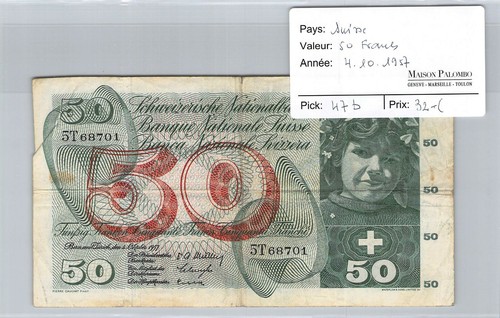 Banconota svizzera 50 - svizzera,