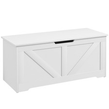HOMCOM Cassapanca Contenitore in Legno Capacità 127L, 100x40x45cm, Bianco