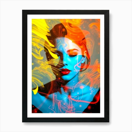 Quadro astratto donna ritratto