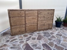 BANCONE  A CASSETTI SU MISURA IN LEGNO ANTICO DI RECUPERO SU MISURA