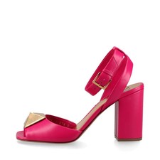 Valentino Garavani sandali pelle borchie rock 37 1/2 donna rosa scatola con borsa