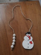 decorazione palla pallina albero Natale Pupazzo di neve palle legno dipinto mano