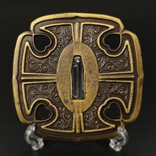 Spada giapponese Tsuba guardia katana ornamenti lega antica articolo...