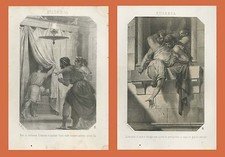 Eusebio Costanzo Impero Romano Incisione '800 Donne famose di  Roma 