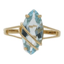Anello topazio blu oro 750/18