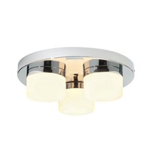 Plafoniera bagno SAXBY Pure 3 luci cromo e vetro opale IP44 34200
