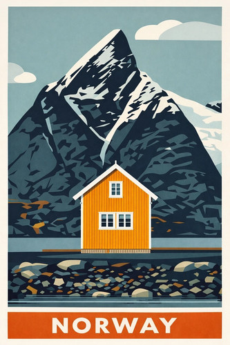 Poster norvegia fiordo - norvegia,
