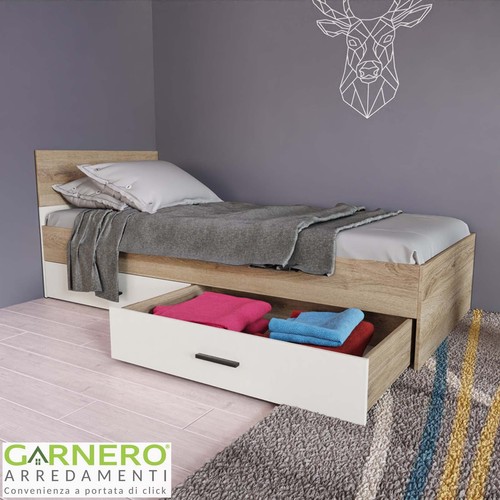 Letto singolo cassetti - letto, 2