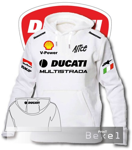 Felpa cappuccio printed ducati - felpa,