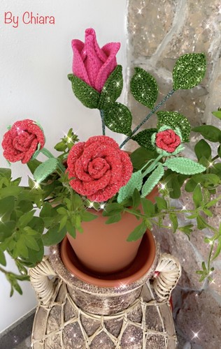 Rose mini all - rose, all’uncinetto