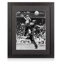 ARTISTA FIRMATO Diego Maradona Tribute Artwork In Cornice Legno Nero: Mano Iconica