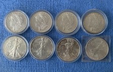 MONETE ARGENTO DOLLARO  MORGAN /LIBERTY.Lotto Di 8 Monete Q.FDC/FDC. BELLISSIME