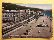 Lavagna (Genova). Piazza Milano e Albergo Nazionale. Ferrovia.