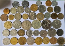 LOT 44 DIFFERENT WORLD COINS -
