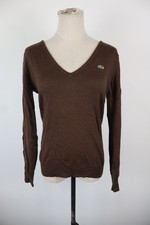 LACOSTE MAGLIONE DONNA TG. 42 WOMAN CASUAL SWEATER VINTAGE LANA MARRONE
