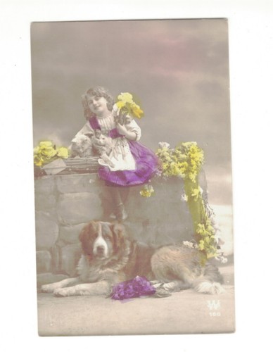 Cartolina animali ragazza - animali,