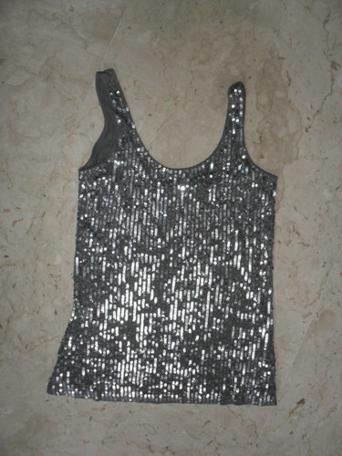 Top canottiera con pailettes - top,