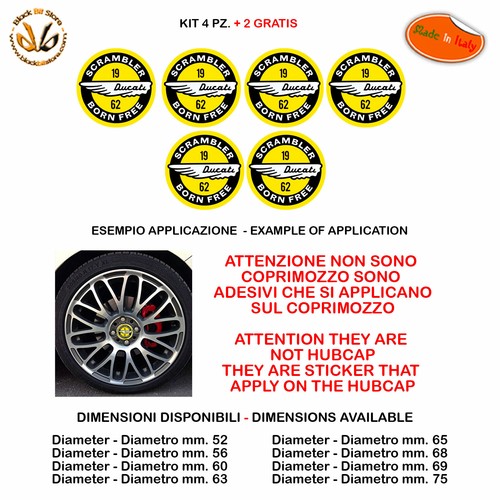 Adesivi coprimozzo ducati