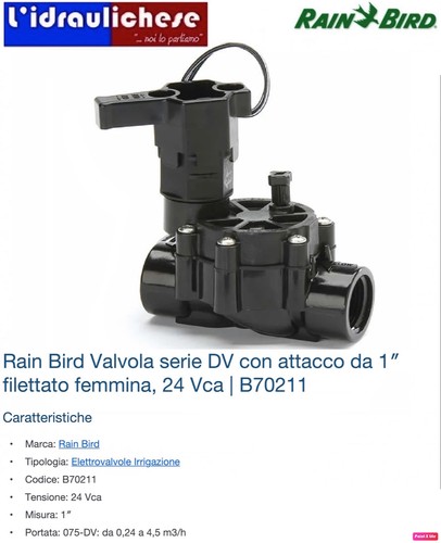 Rain bird elettrovalvola - bird,