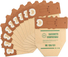 8 Sacchetti di Ricambio per Vorwerk Aspirapolvere Folletto VK130 VK131
