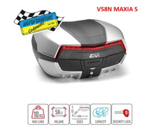 Valigia/Baule GIVI V58N MAXIA5 Nero Con Catadiottro Rosso E Cover Alluminio