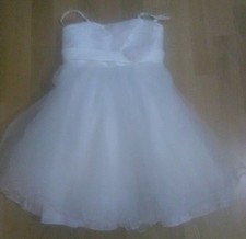 lotto 956  vestito cerimonia damigella bimba bambina bianco tulle tg.8 anni