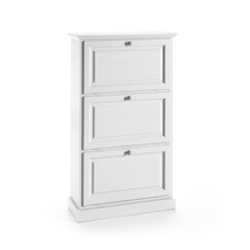 Scarpiera bianca arte povera  3 ante ribalte doppie salvaspazio 80x30x130 cm