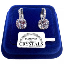 Cerchio Punto Luce Orecchini pl. Oro Bianco 18K con Cristalli Zirconi   SW/g03 