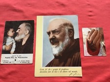 Reliquia di Padre Pio dai vestiti 1971 + foto Padre Pio + stimmata
