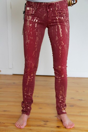 Jeans slim chino bordeaux met - slim,