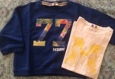 MSGM Milano Felpa Corta Bluette E T-shirt Bianca Tg.14 Anni/ 38-40